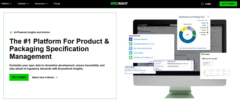 Specright specification management software for CPG industry