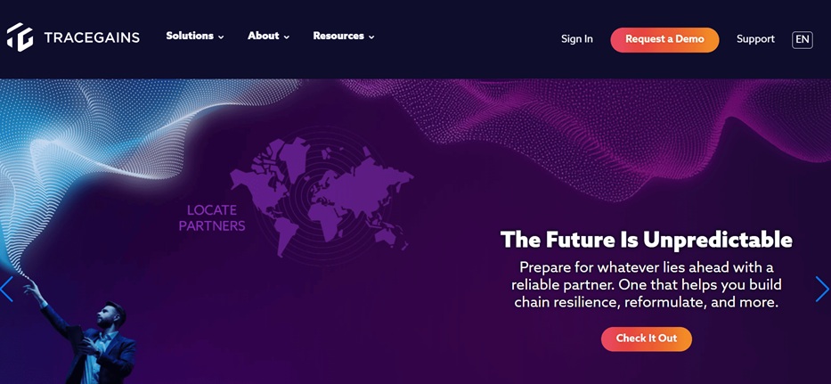 TraceGains supplier compliance and specification management software